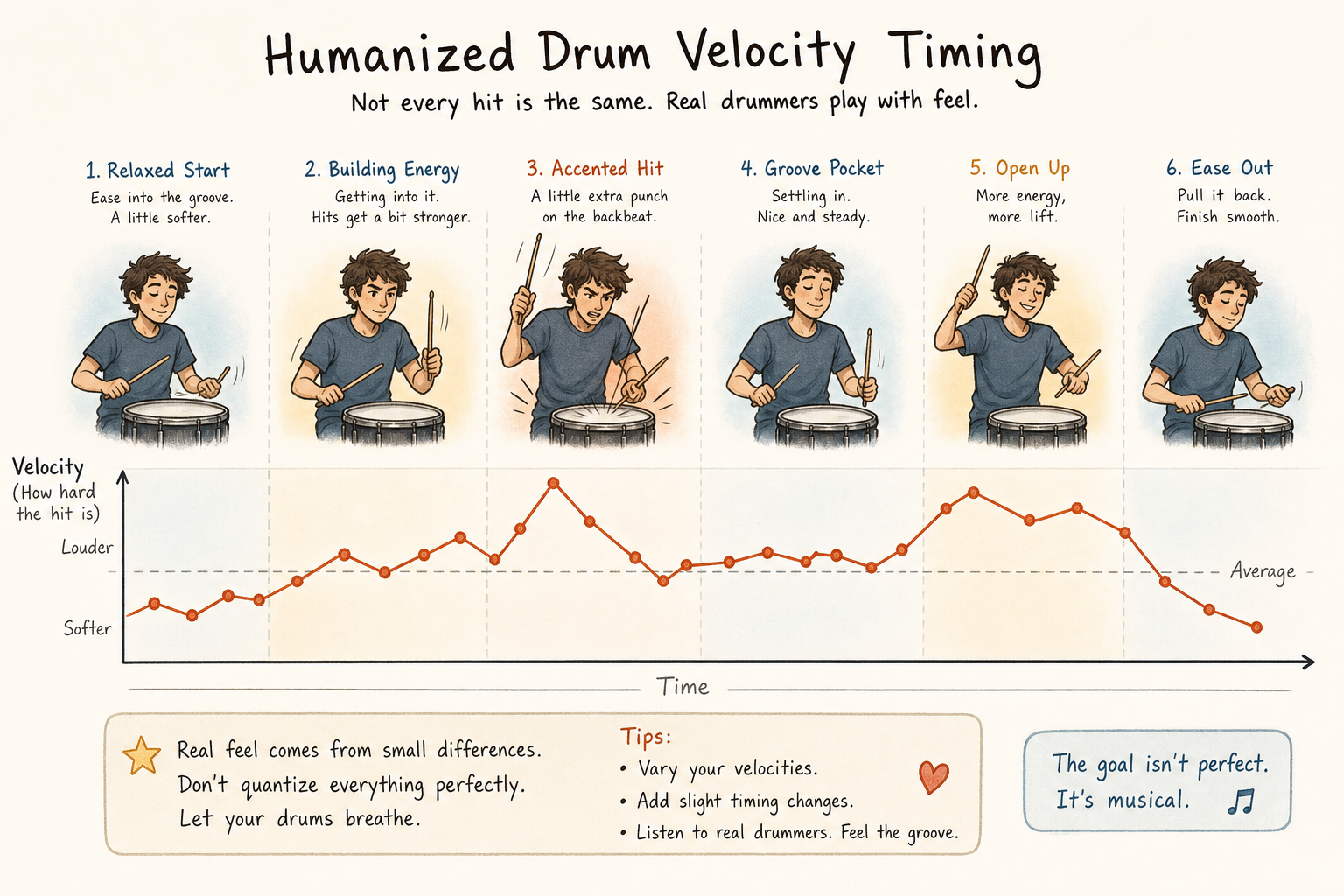 Humanized velocity and timing